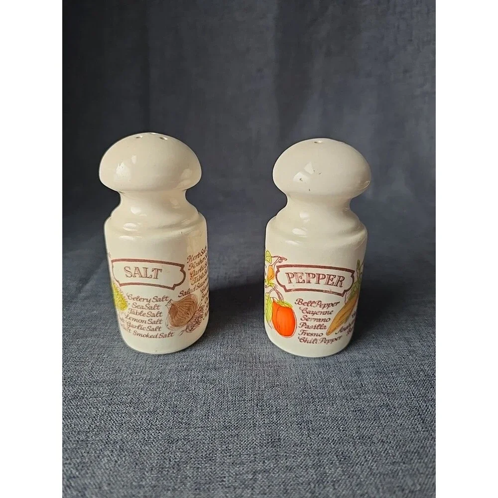 Avon 1980 Salt Pepper Shakers Vegetables Herbs Spices Country Cottagecore Farm
